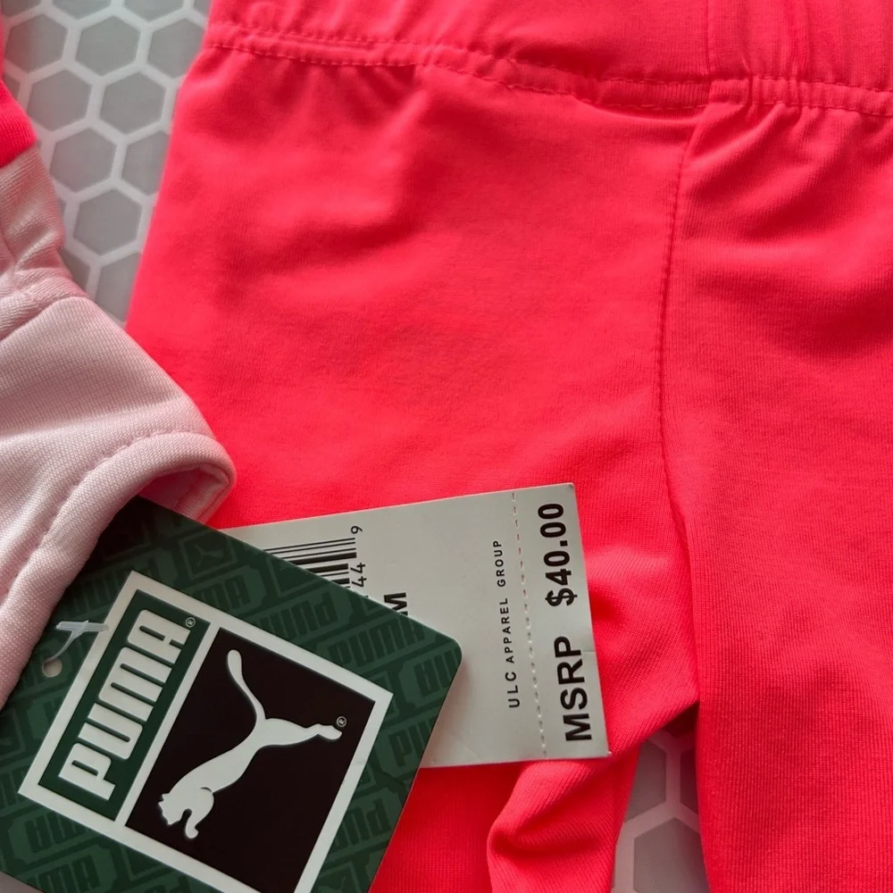 NWT Puma Pink and Neon Pink 2-Piece Set Neon Pink Size 0-3M - Picture 8 of 9